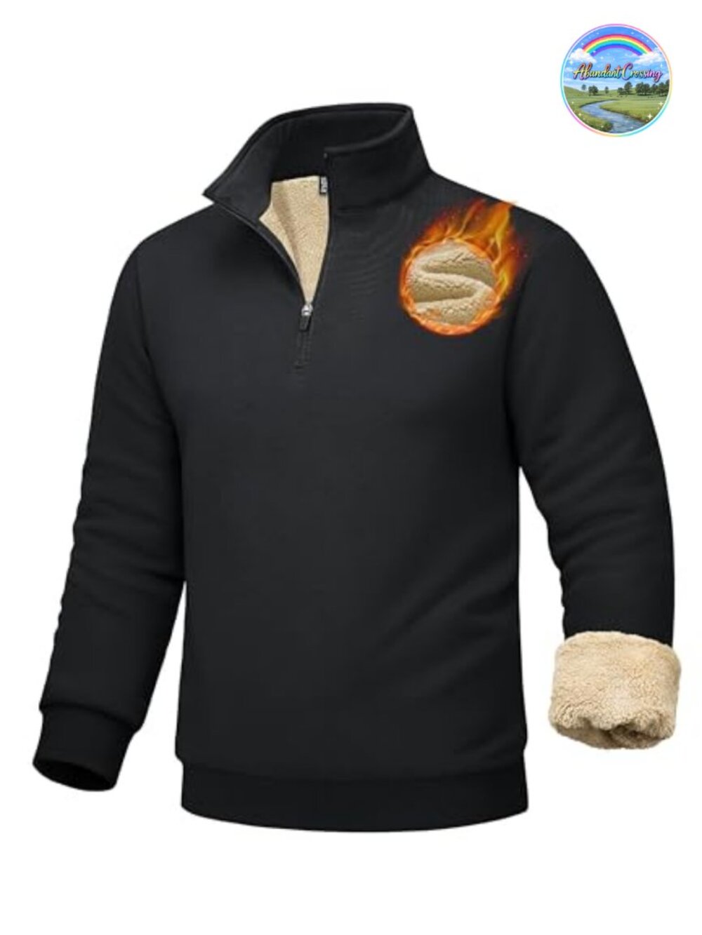 Heavyweight Fleece Sherpa Lined Quarter Zip Pullover